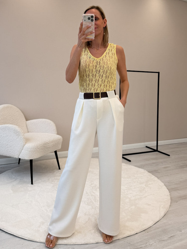 "Summer Lace" Top aus weicher Spitze - lemon ice