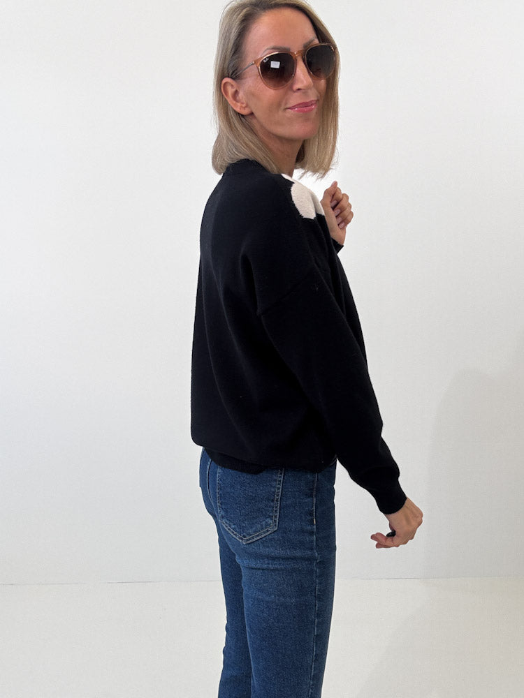 "Simply Heart" Pullover aus Viscose - schwarz