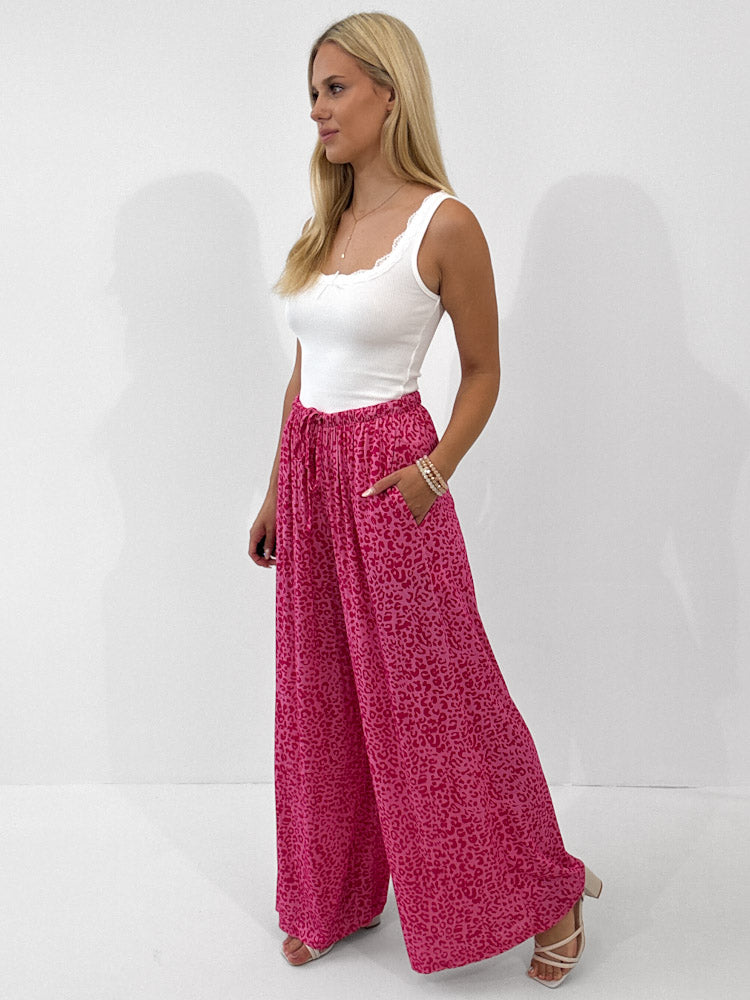 "Pienza Leo" weiche Hose aus Viscose - rosa/pink