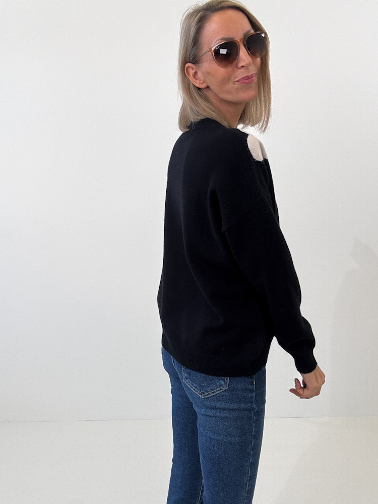 "Simply Heart" Pullover aus Viscose - schwarz