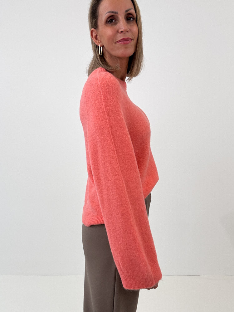 "Lana" kuscheliger Baby Alpaka Pullover - coral