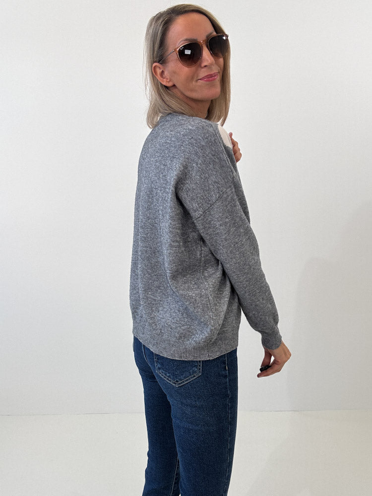 "Simply Heart" Pullover aus Viscose - grau