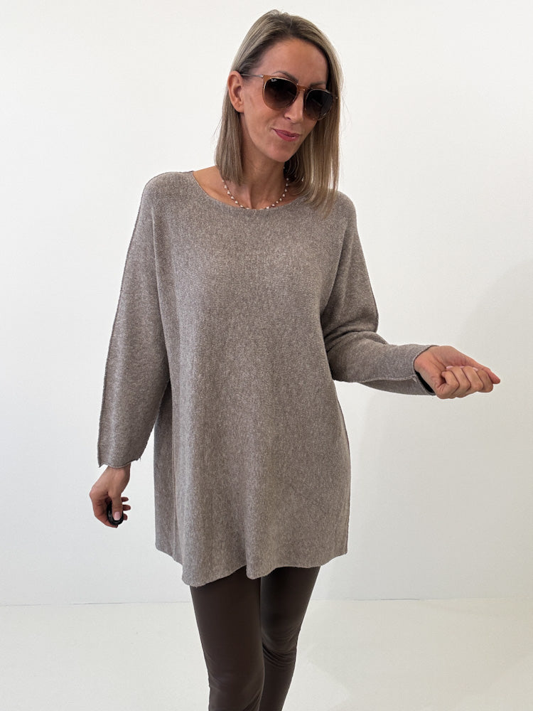 „Vicenza Long" weicher Pullover mit Viscose - mocca