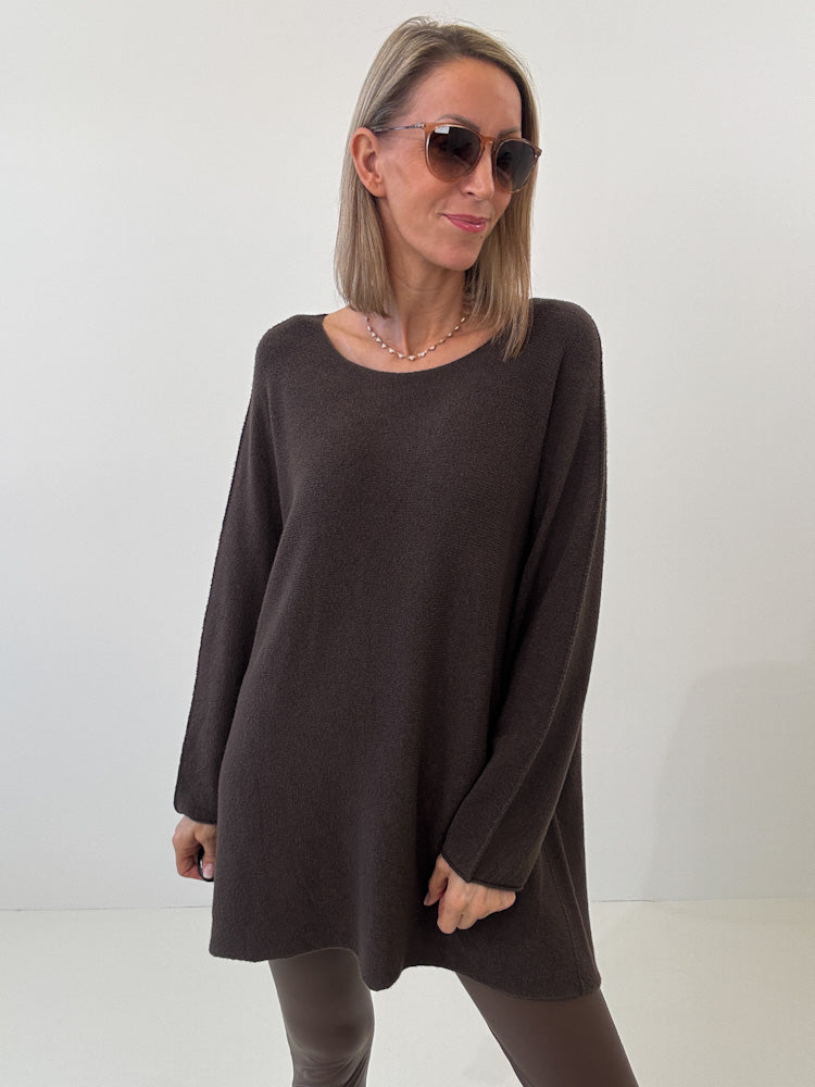 „Vicenza Long" weicher Pullover mit Viscose - braun