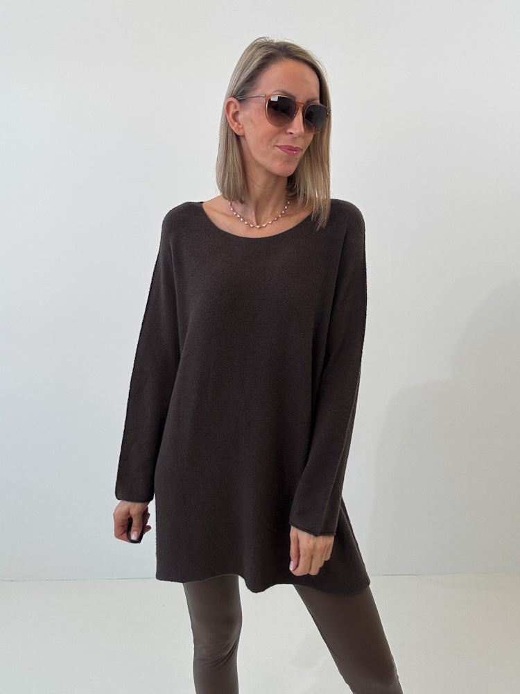„Vicenza Long" weicher Pullover mit Viscose - braun