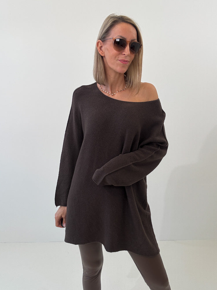 „Vicenza Long" weicher Pullover mit Viscose - braun