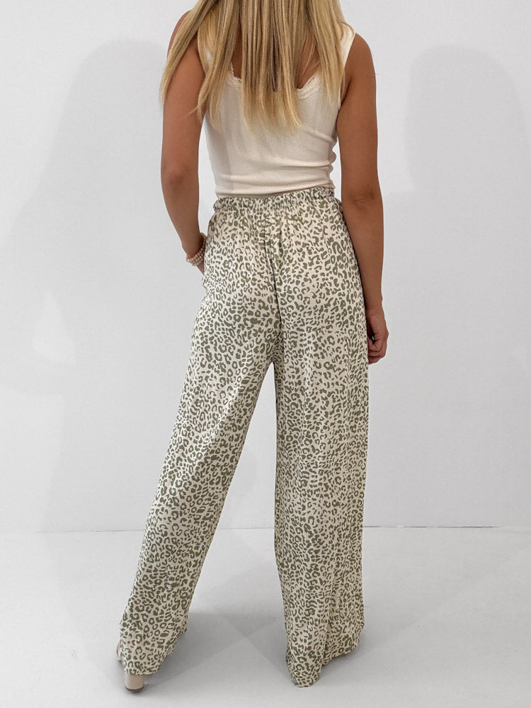 "Pienza Leo" weiche Hose aus Viscose - creme/matcha