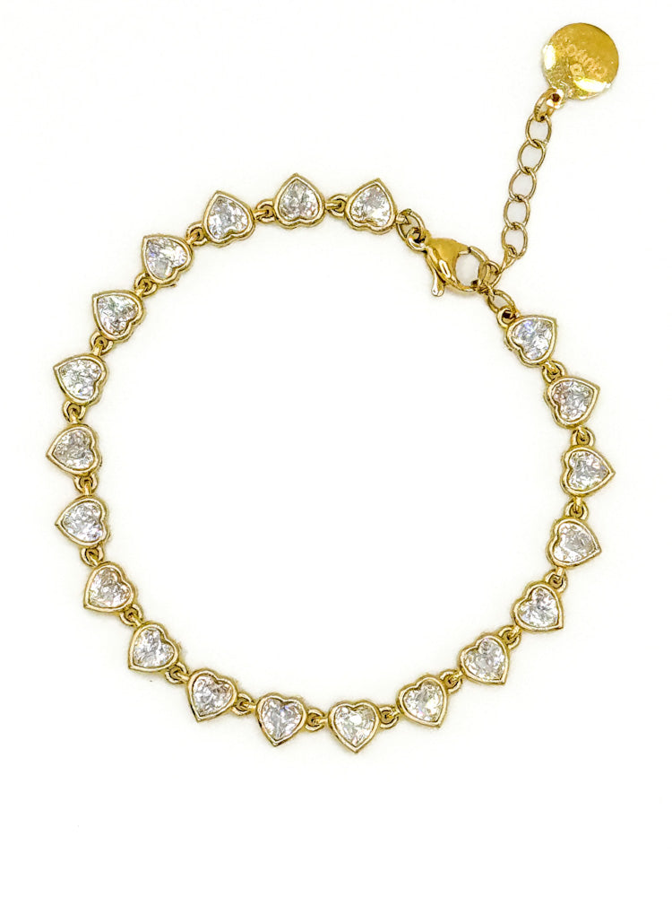 "Timeless Love" wunderschönes Herzarmband - gold