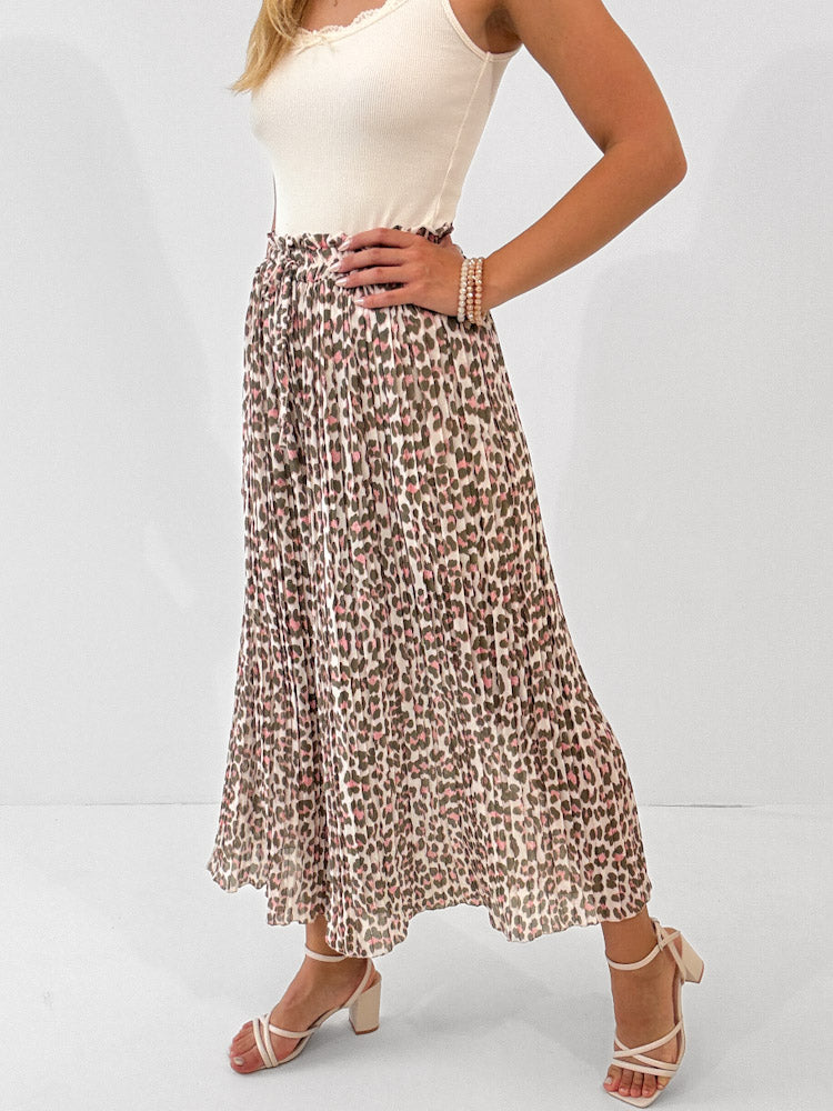 Leo Culotte Plisseehose - rosa/khaki
