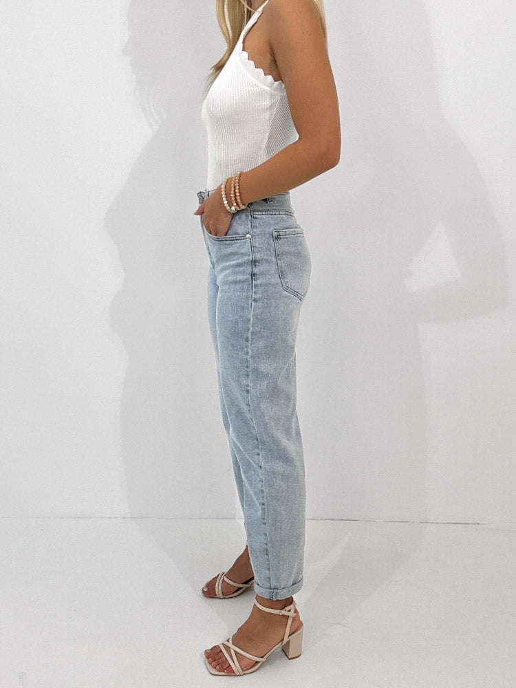 "Mom Blue 2.0" Old Mom Fit Jeans - blue