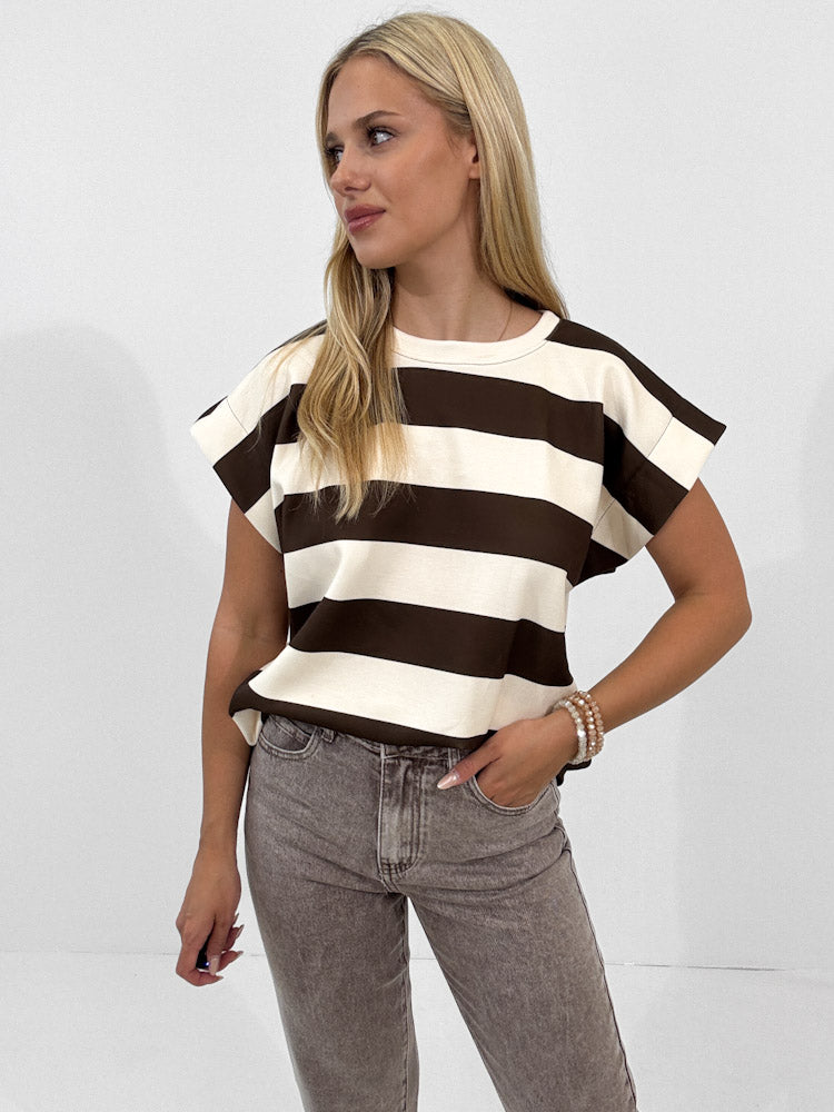 "Summer Line" Shirt Viscose - braun/beige