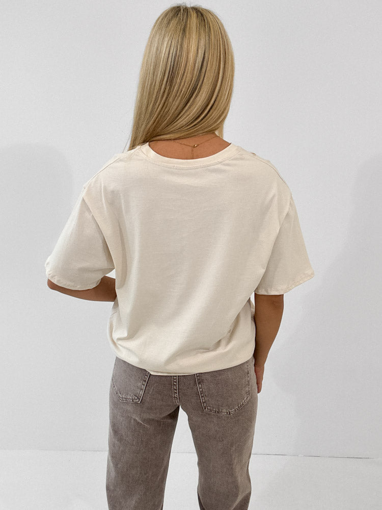 "Margarita" tolles Shirt mit Statement - beige