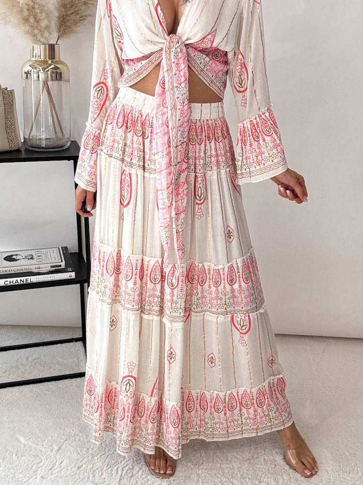 "Boho Blossom" Skirt - creme