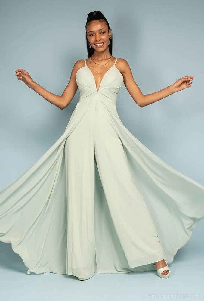 Langes elegantes Hosenkleid - mint