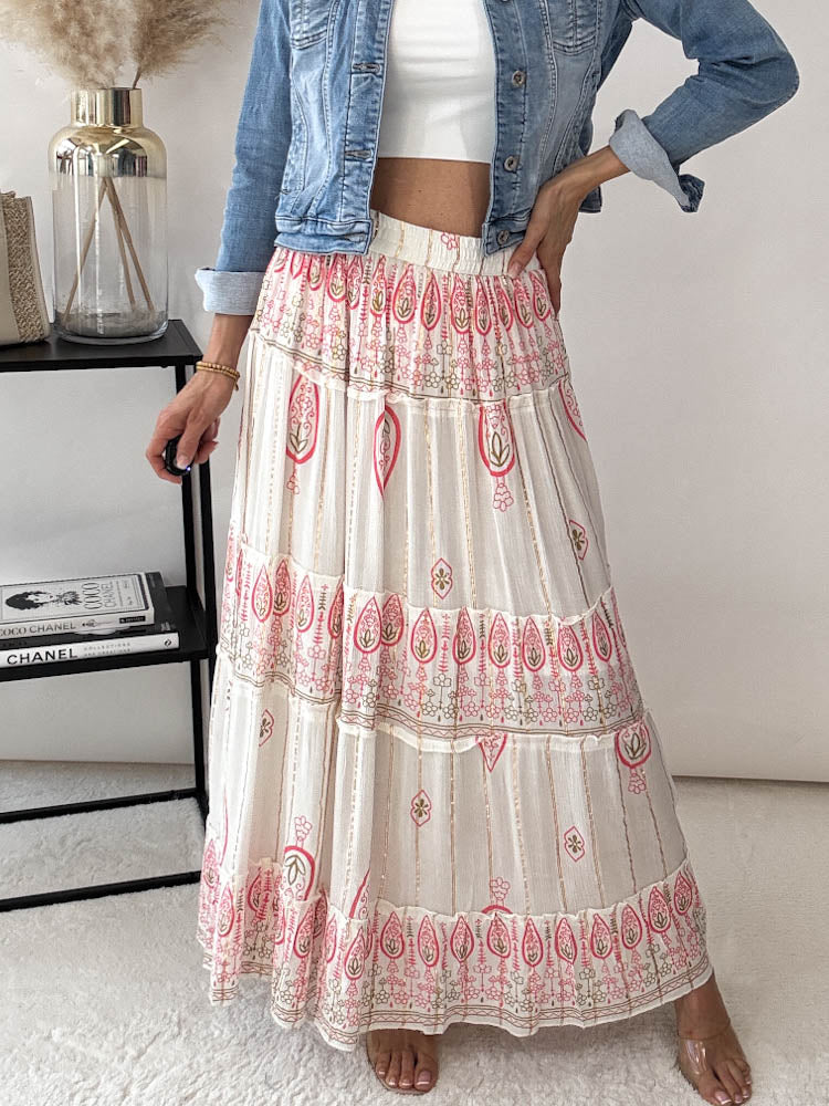 "Boho Blossom" Skirt - creme