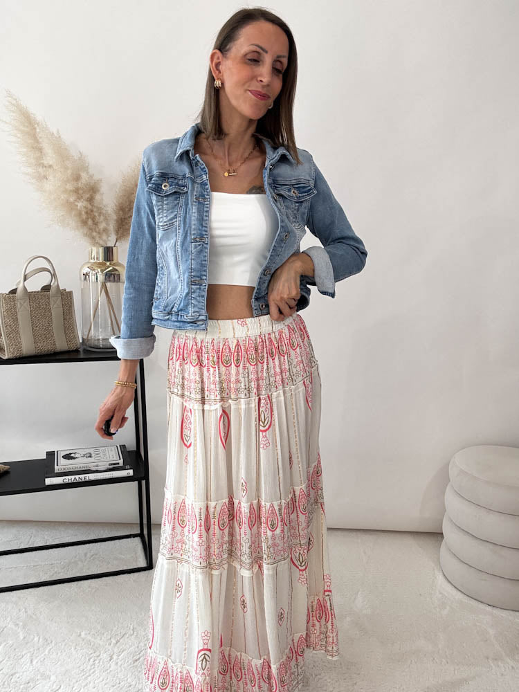 "Boho Blossom" Skirt - creme