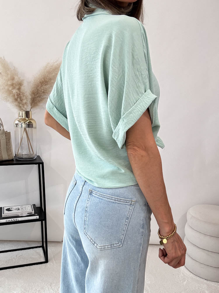 "Sunshine" kurze Bluse - mint