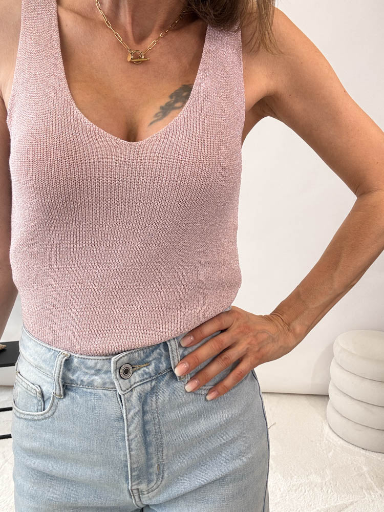 "Amy" weiches Top - rosa glitter
