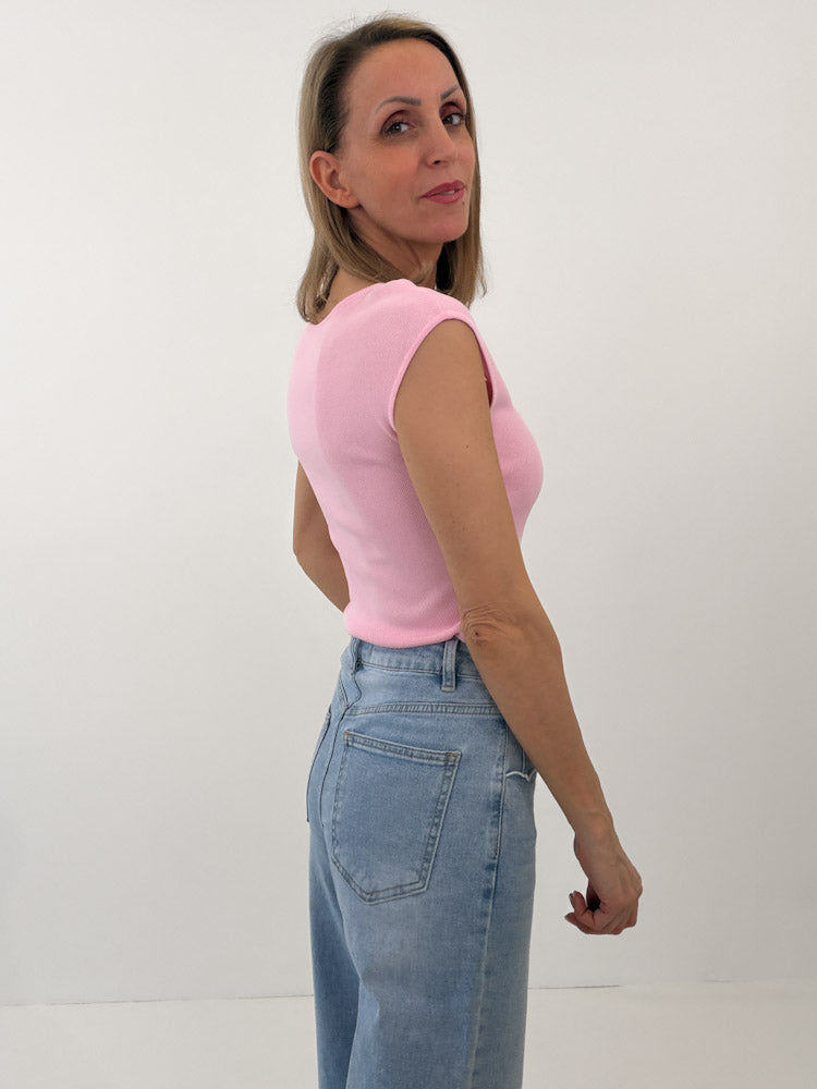 "Tropea" stylisches Top aus Viscose - rosa