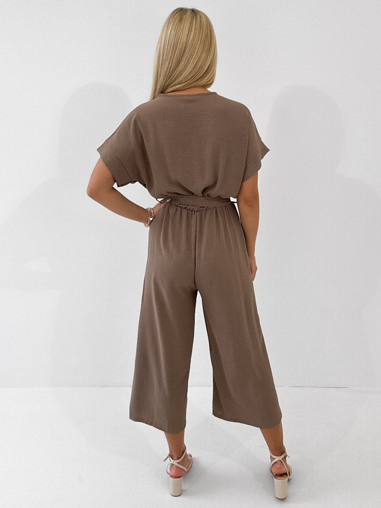 "Sunshine" stylischer Jumpsuit - new mocca