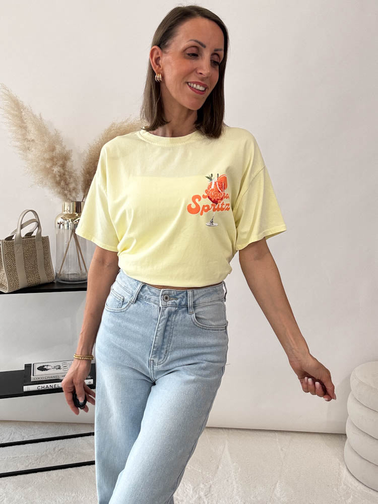"Spritz" Shirt mit Statement - lemon ice