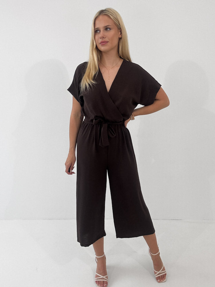 "Sunshine" stylischer Jumpsuit - choco braun