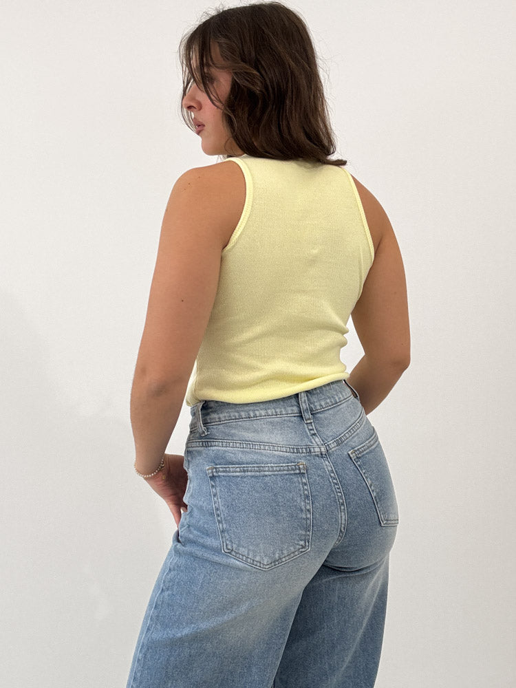 "Trapani" süßes Top aus Baumwolle - lemon ice