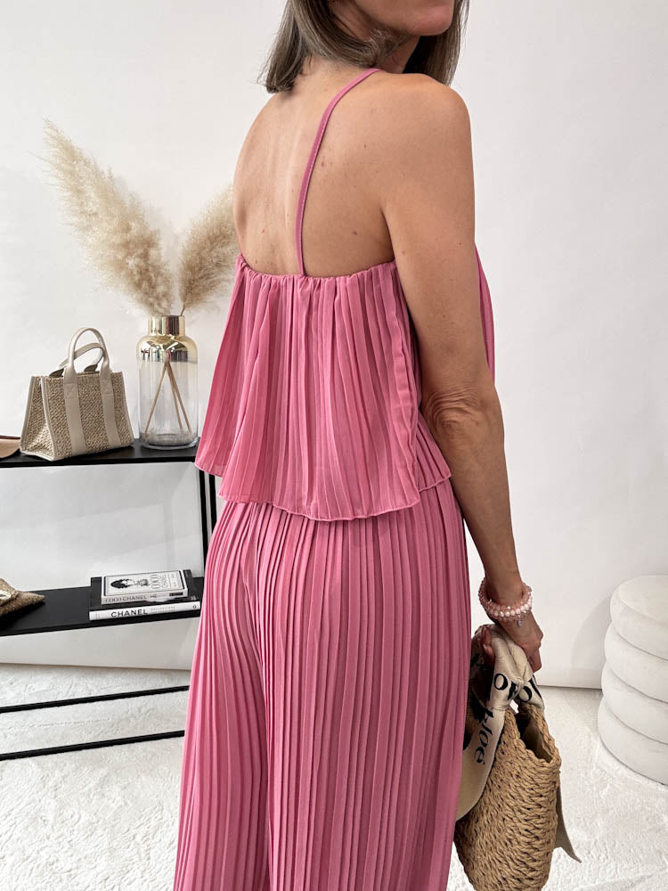 Plissee Jumpsuit - altrosa