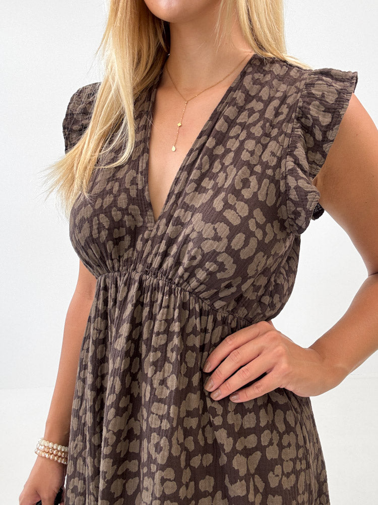 "Pianosa Leo Midi" tolles Midikleid aus Musselin - mocca