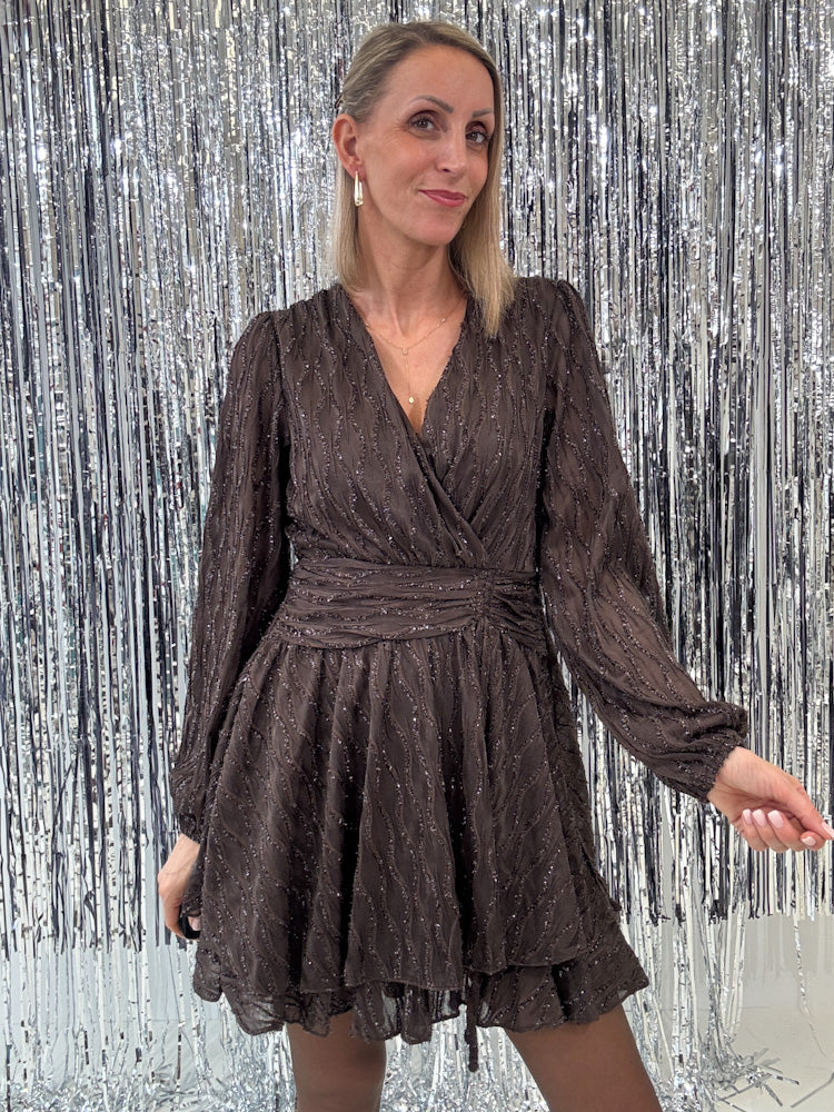 "Sparkle Dream" Kleid mit Glitzer - braun