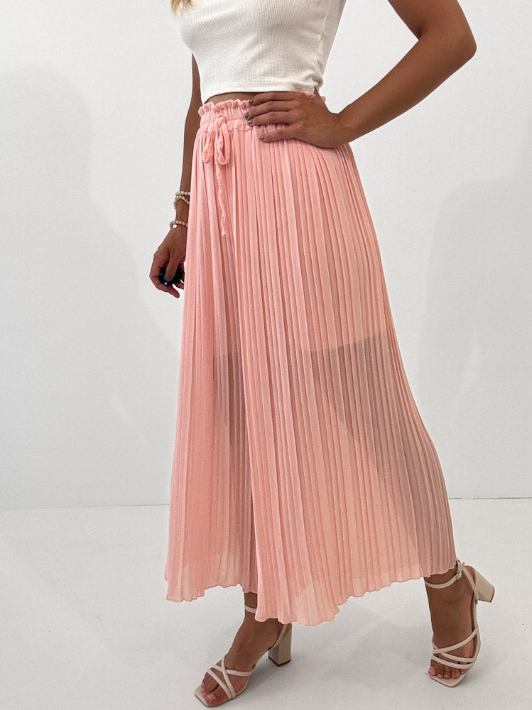 Plissee Culotte Hose - light peach