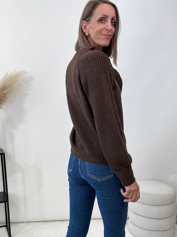 "Remo" weicher Pullover - choco braun