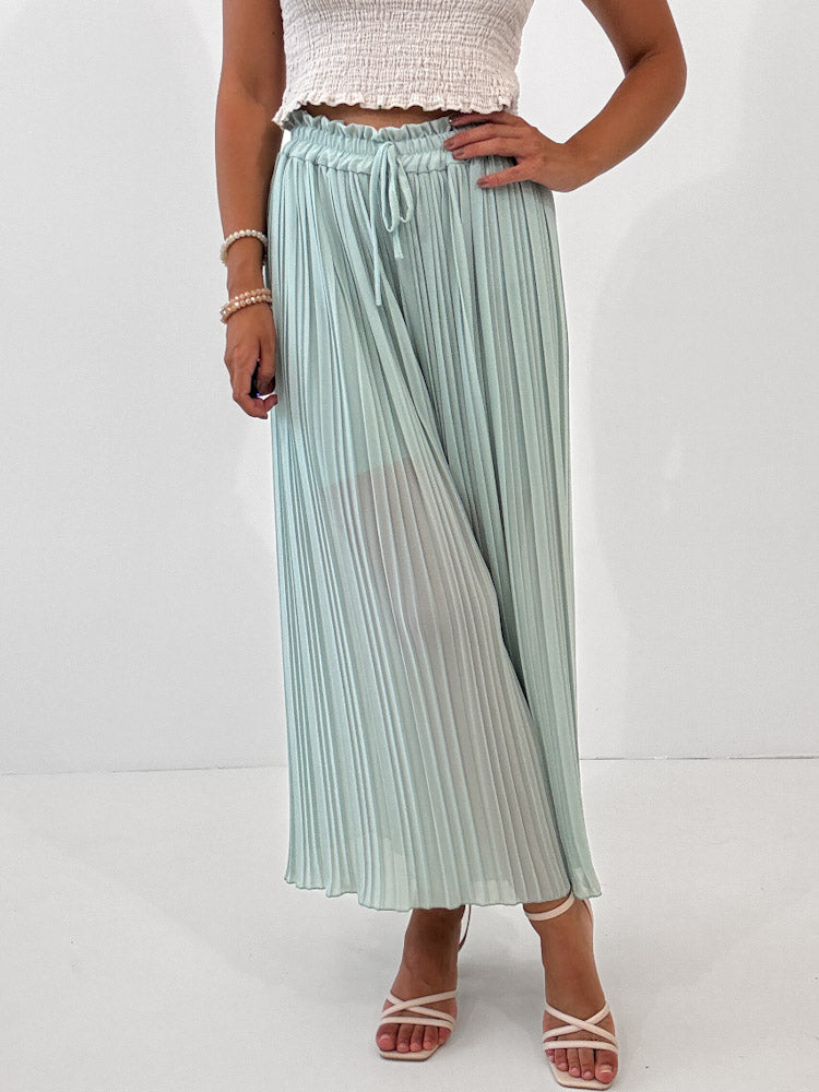 Plissee Culotte Hose - Eisminze