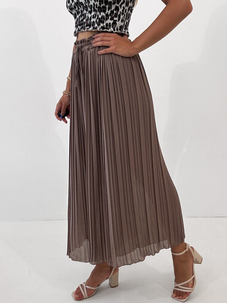 Plissee Culotte Hose - mocca
