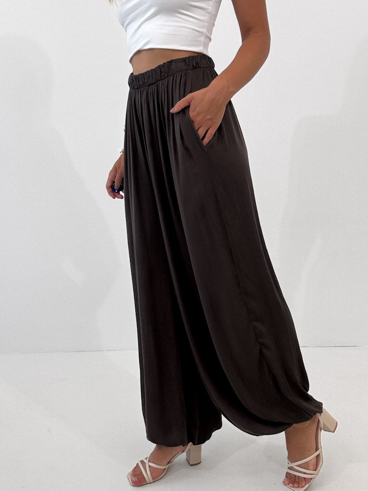 "Parga" weiche Pumphose aus Viscose - choco braun