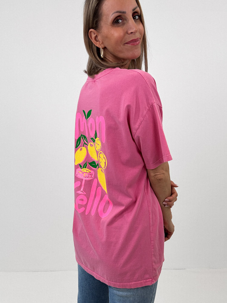 "Limon Cello" Shirt mit Statement - pink