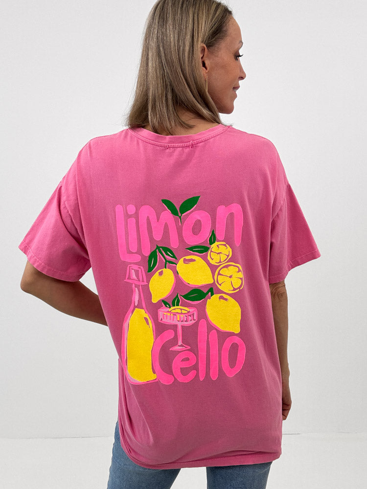 "Limon Cello" Shirt mit Statement - pink