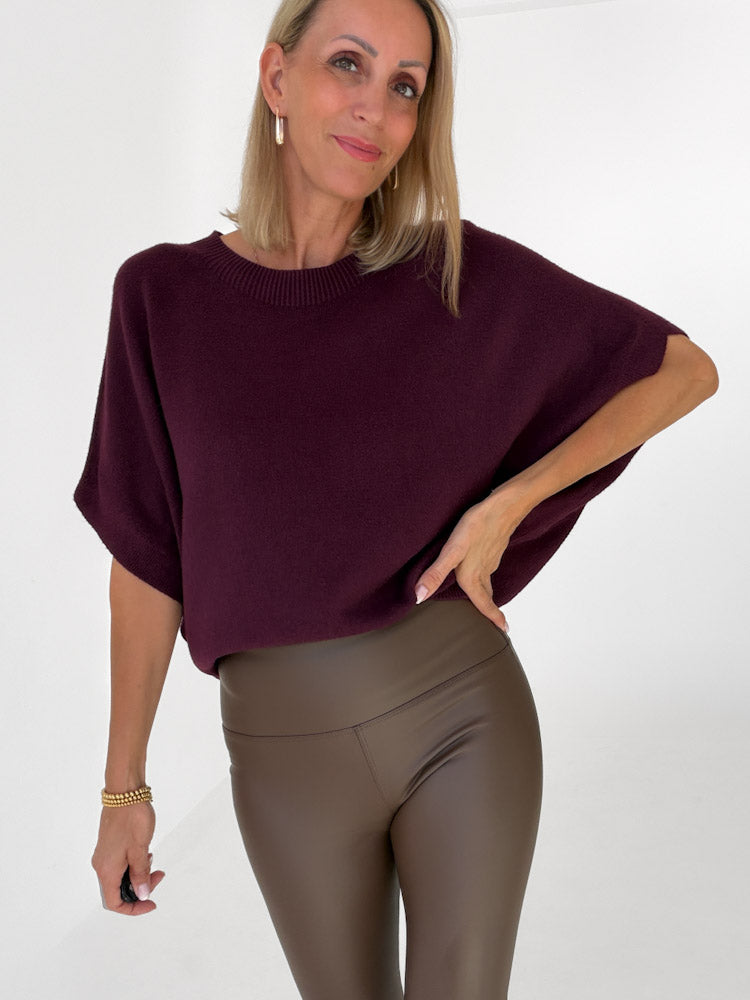"Vicenza Vest" weicher Pullunder mit Viscose - plum