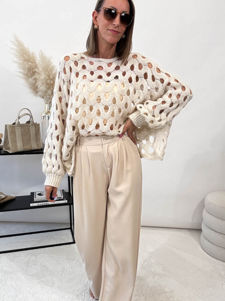 "Emilia" bequeme Hose - beige