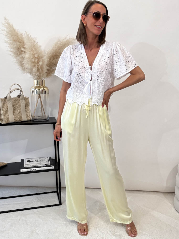 "Silky 2.0" Hose aus Viskose - gelb