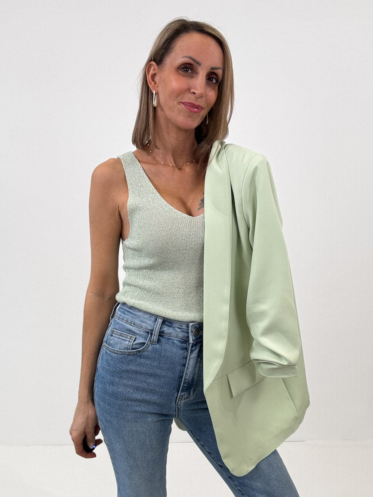 "Amy" weiches Glitzertop aus Viscose - mint