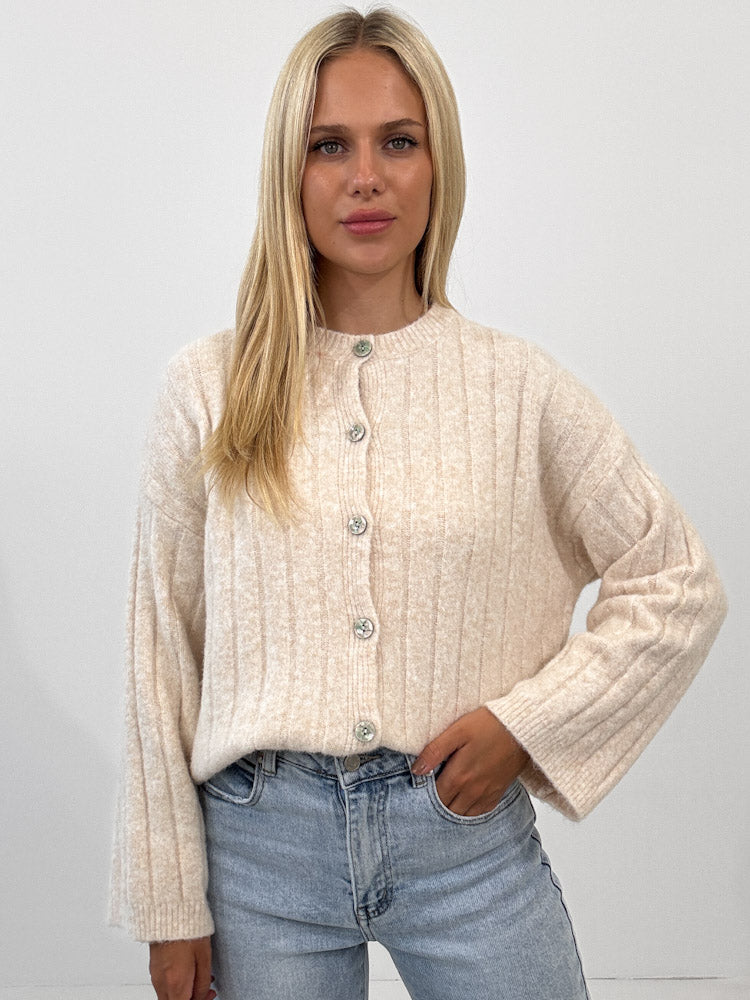 "Marbella" weicher Cardigan aus Lana Wolle - creme