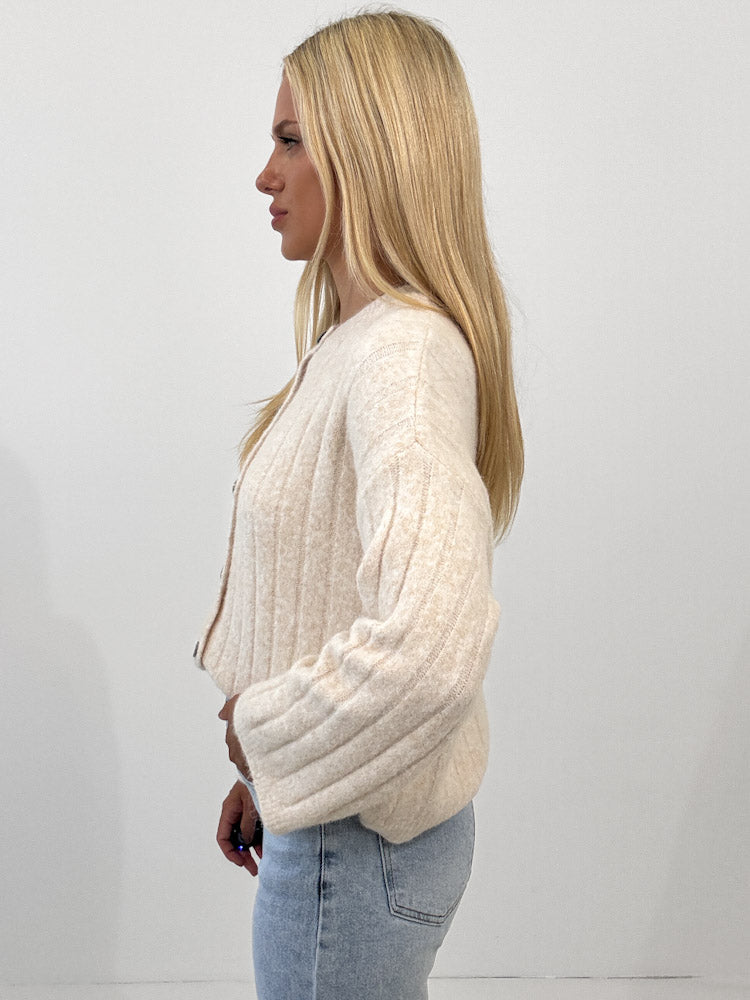 "Marbella" weicher Cardigan aus Lana Wolle - creme
