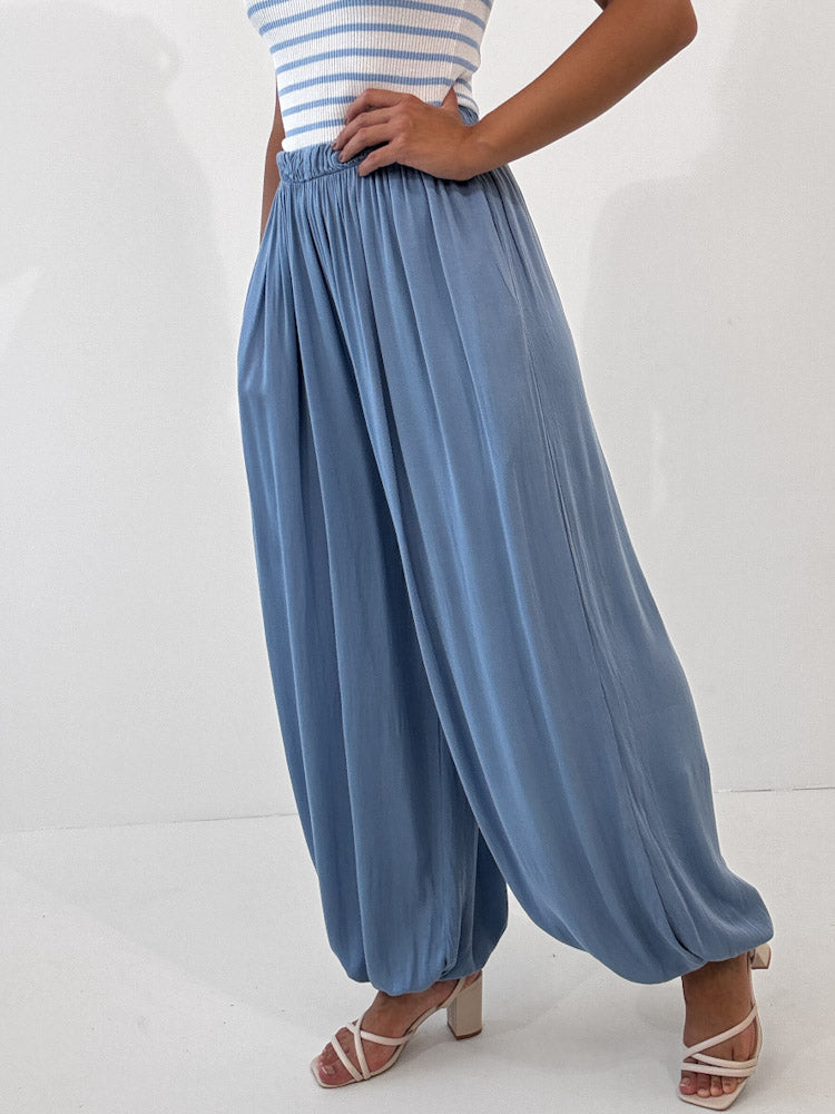 "Parga" weiche Pumphose aus Viscose - jeansblau