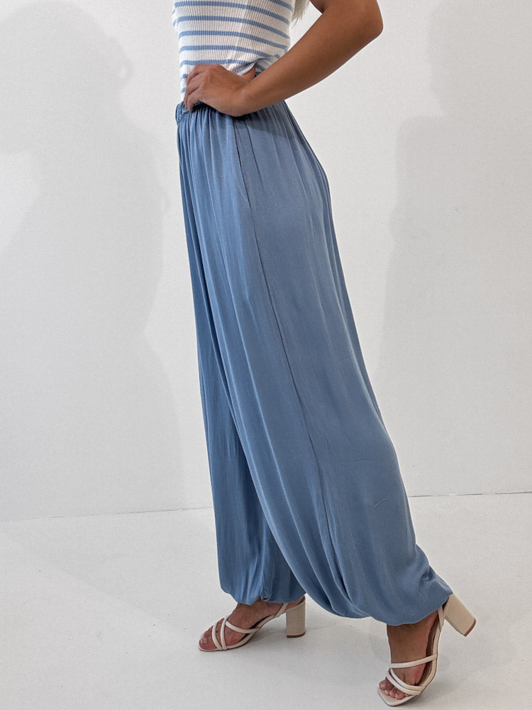 "Parga" weiche Pumphose aus Viscose - jeansblau