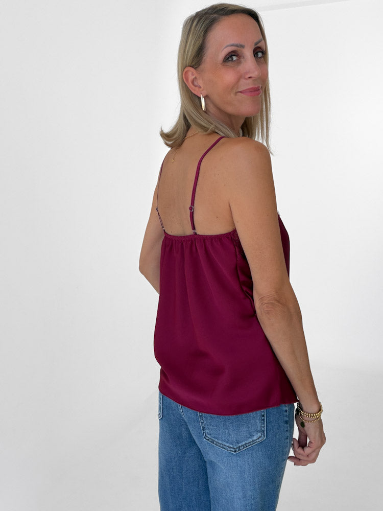 Lace Top mit weicher Spitze - bordeaux