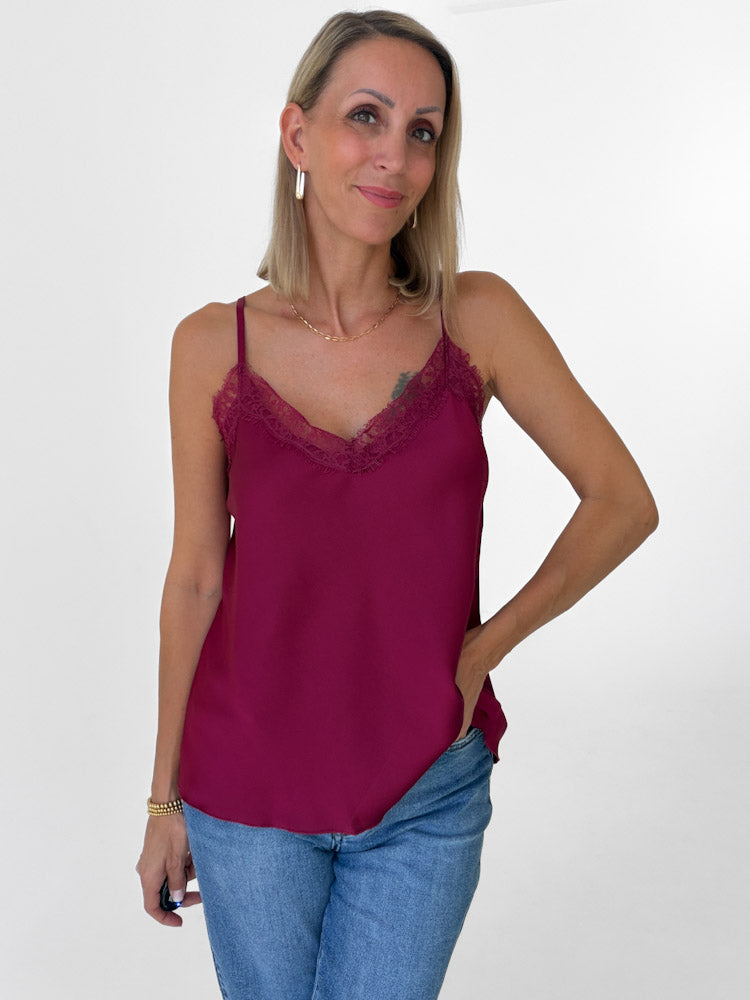 Lace Top mit weicher Spitze - bordeaux