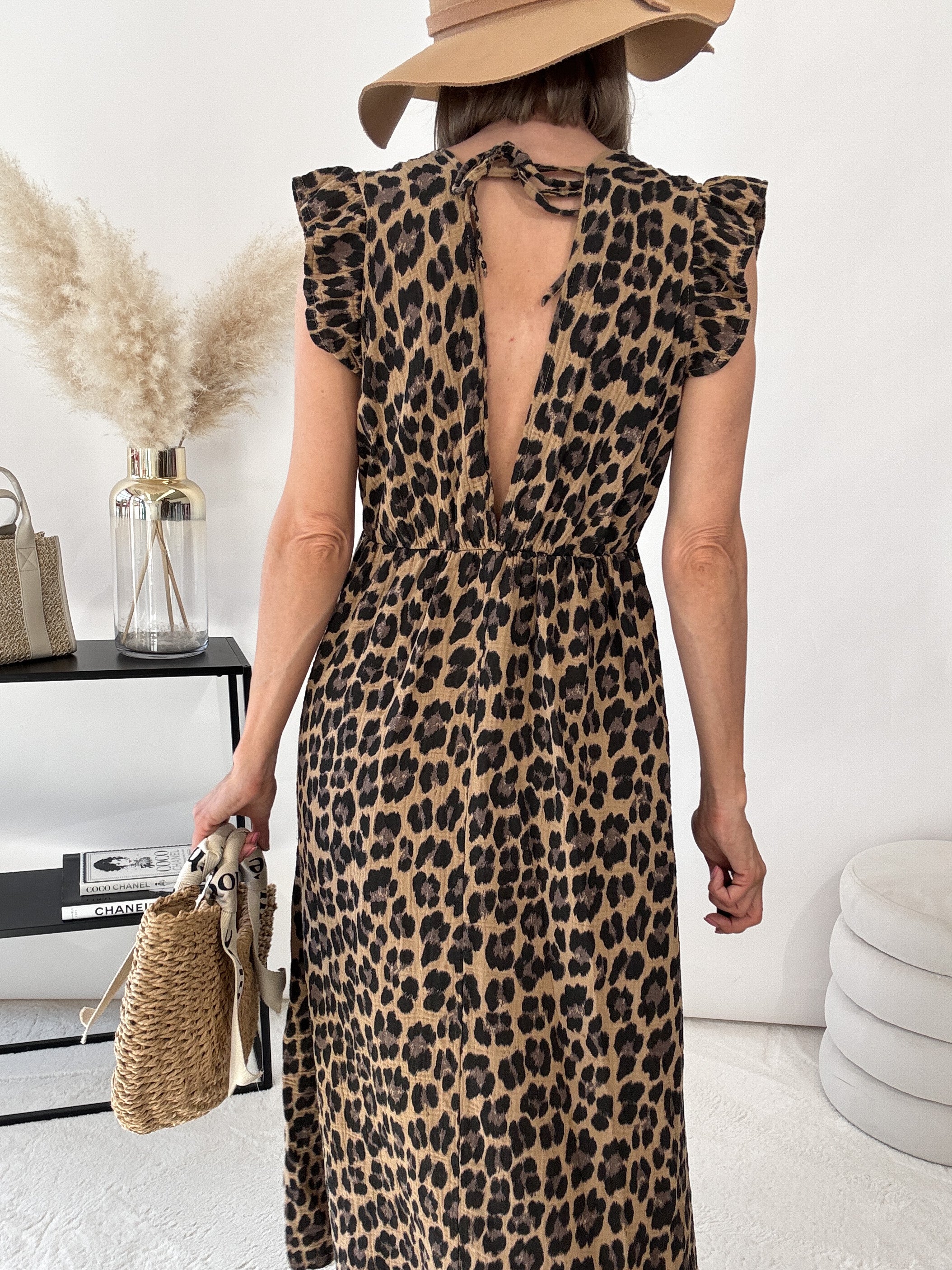 "Pianosa"- Leo Maxikleid aus Musselin - camel