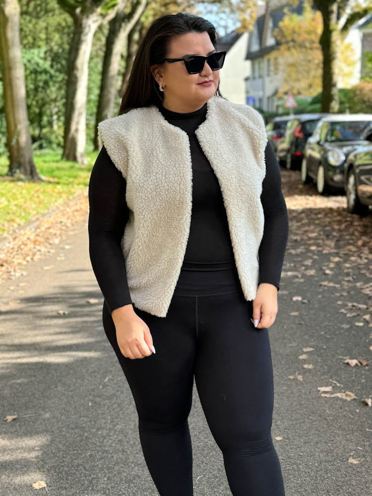 "Teddy Vest" süße Teddy Weste - hellbeige