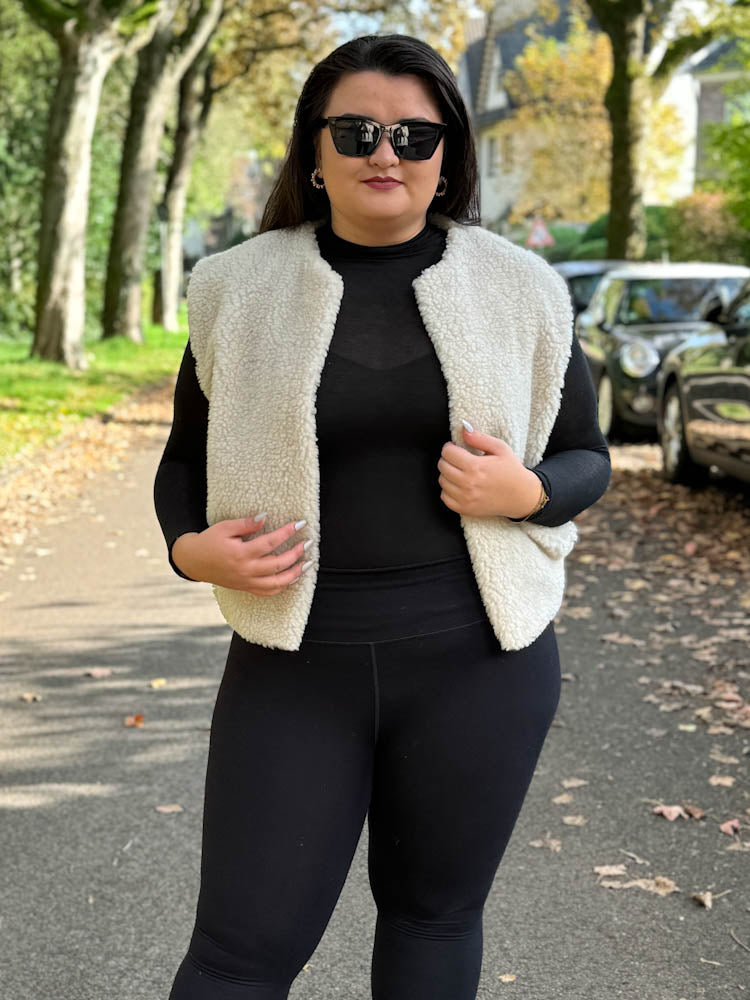 "Teddy Vest" süße Teddy Weste - hellbeige